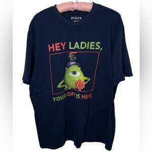 Pixar Christmas Mike Wazowski Monsters Inc. Novelty Funny T-Shirt Size Large
